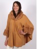 Soft Cape  W/ Fur Collar Shawl